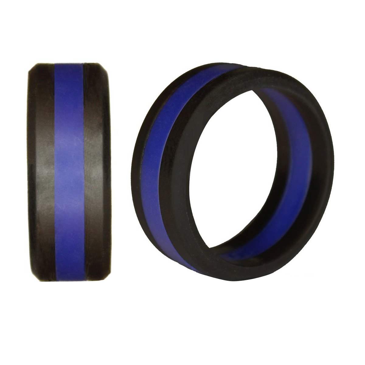 8mm wide two color sandwich 6 color set European and American silicone ring outdoor sports ring three-layer wedding ring